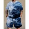 Summer Fashion Men's Personalized Fun 3D Printing Two-piece Set Fashionable Comfortable Breathable Loose Large Size Sports Wear
