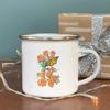 No Rain No Flower Print Enamel Mugs Creative Vintage Coffee Wine Cup Drinks Dessert Milk Cup Camping Mugs Handle Drinkware Gifts