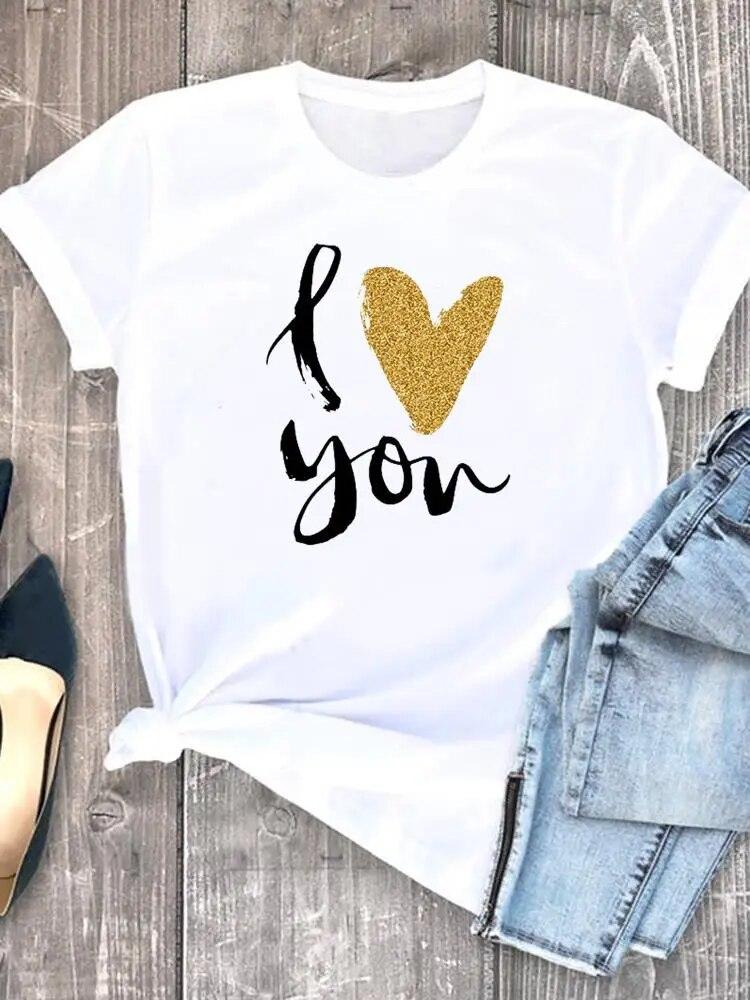 Женская рубашка с акварельным принтом «Любовное сердце» — фото 22