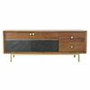 DKD Home Decor-TV Cabinet DKD Home Decor Brown Black Acacia (130x42x49cm)