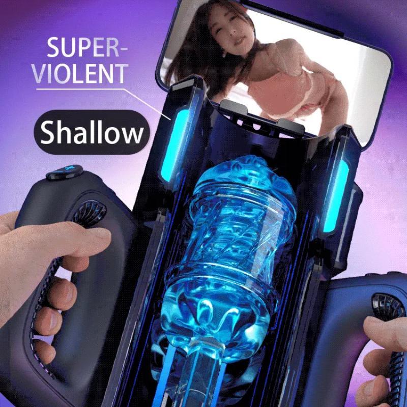 12cm High-Speed Thrusting Male Masturbator, Automatic Telescopic Vagina Sex Toy Machine for Men
