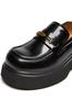 Dafoni Women's Loafers, Premium Leather, 6.2cm Heel, Lightweight for Commuting, with Anti-Odor Insole (Everyday Comfort), Size 23.5cm, Black
