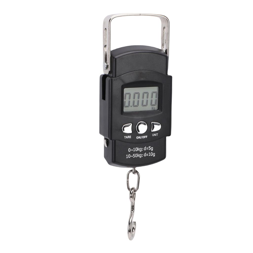 Fischschuppen Digitalwaage Kofferwaage LCD-Anzeige Hängewaage 50kg mit eingebautem Maßband Haken Griff für Reise