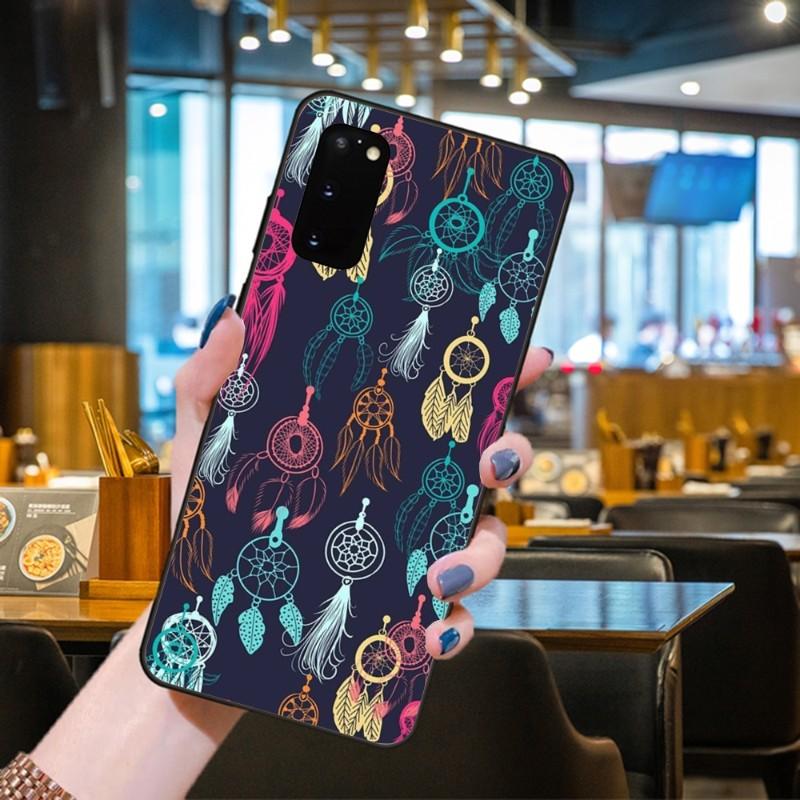 Dreamcatcher Dream Catcher Phone Case For Samsung Galaxy S6 S7 S8 S9 S10 S21 S22 Plus Ultra Soft Black Phone Cover
