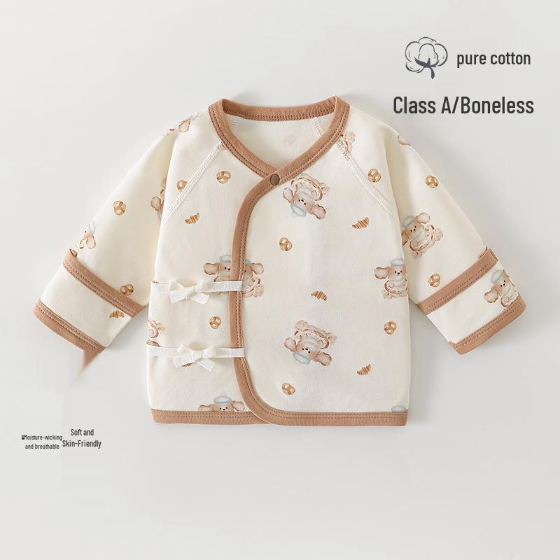 Unisex Cotton Tagless Baby Top: Newborn Half-Sleeve for Spring/Autumn, Long Sleeve All-Season Monk Suit