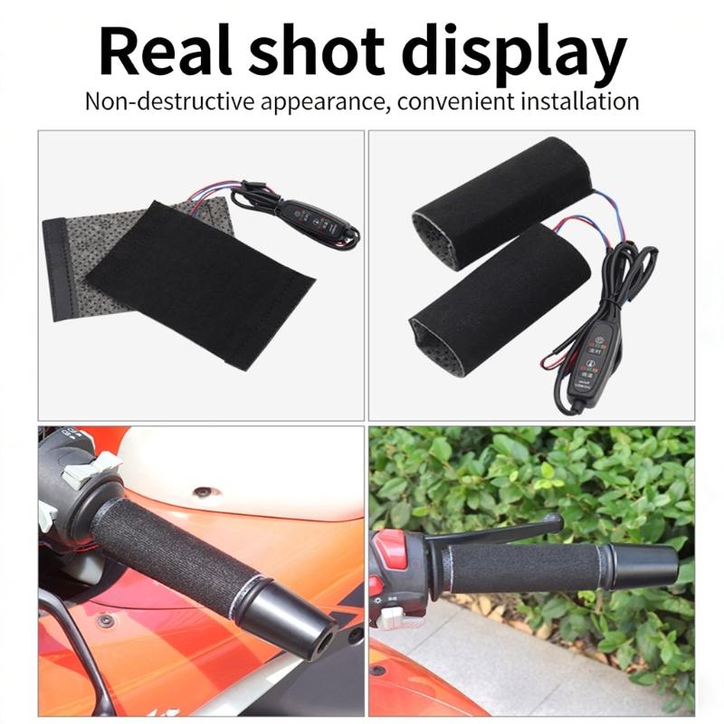 Anti Slip Grip Heated Hand Grips Suitable for Bikes Motorcycles ATVs with 3 Speed Adjustable Temperature Fast Heating ABS