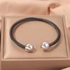 Popular, Personalized Trend, Retro Stainless Steel Winding Geometric , Pearl Steel Wire 