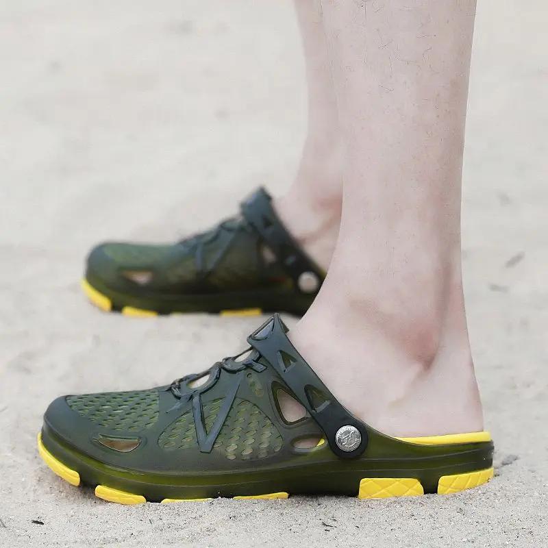 Fashion Slides Men's Shoe Male Slipper Hole Half Mules Eva Pvc Outdoor Beach Elegant Comfortable Cheap Shoes Liquidation Designer Luxury
