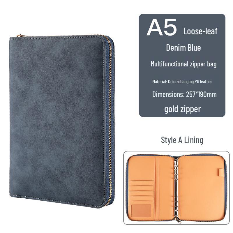 Custom Business Notebook with Zipper Bag - Multifunctional A6/B5 Notepad & Manager Folder