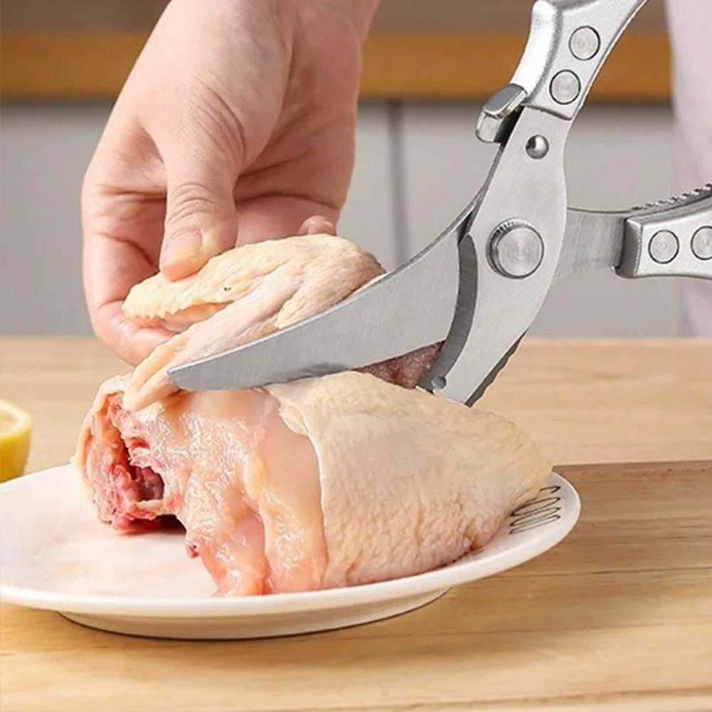 Steel Chicken Bone Shear Sharp BBQ Scissor Multifunctional Kitchen Scissor  Ramen