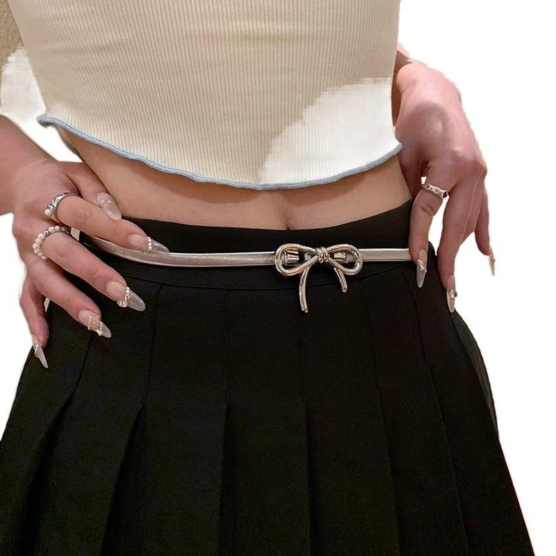 Adjustable Metallic Chic Bowknot Waist Belt For Women In Stylish Colors Summer