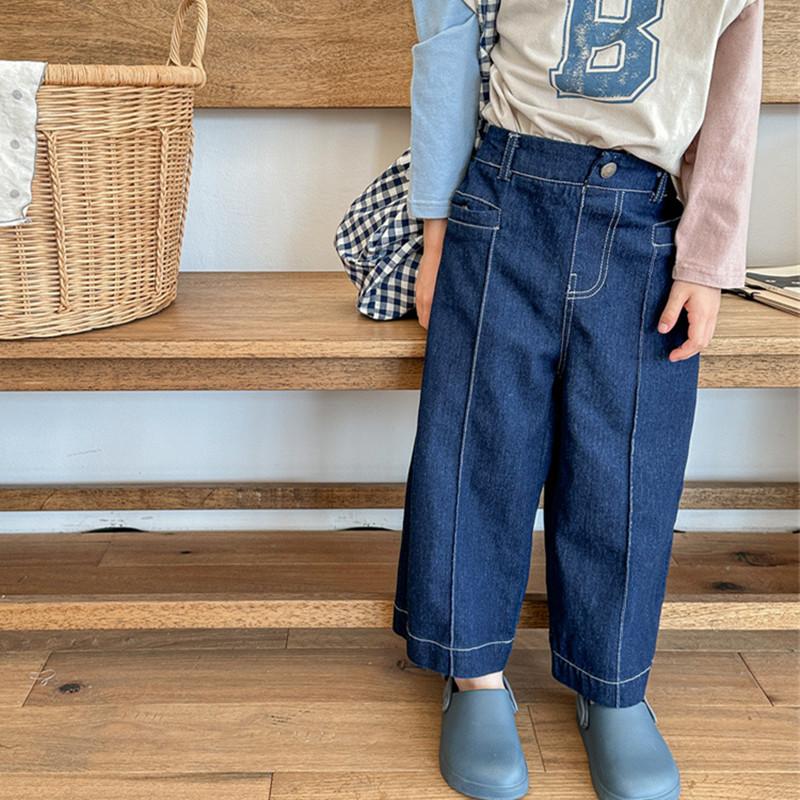 Baby Girls Wide Legs Jeans Spring Toddlers Kids Casual Loose Denim Trousers Ankle-length Pants