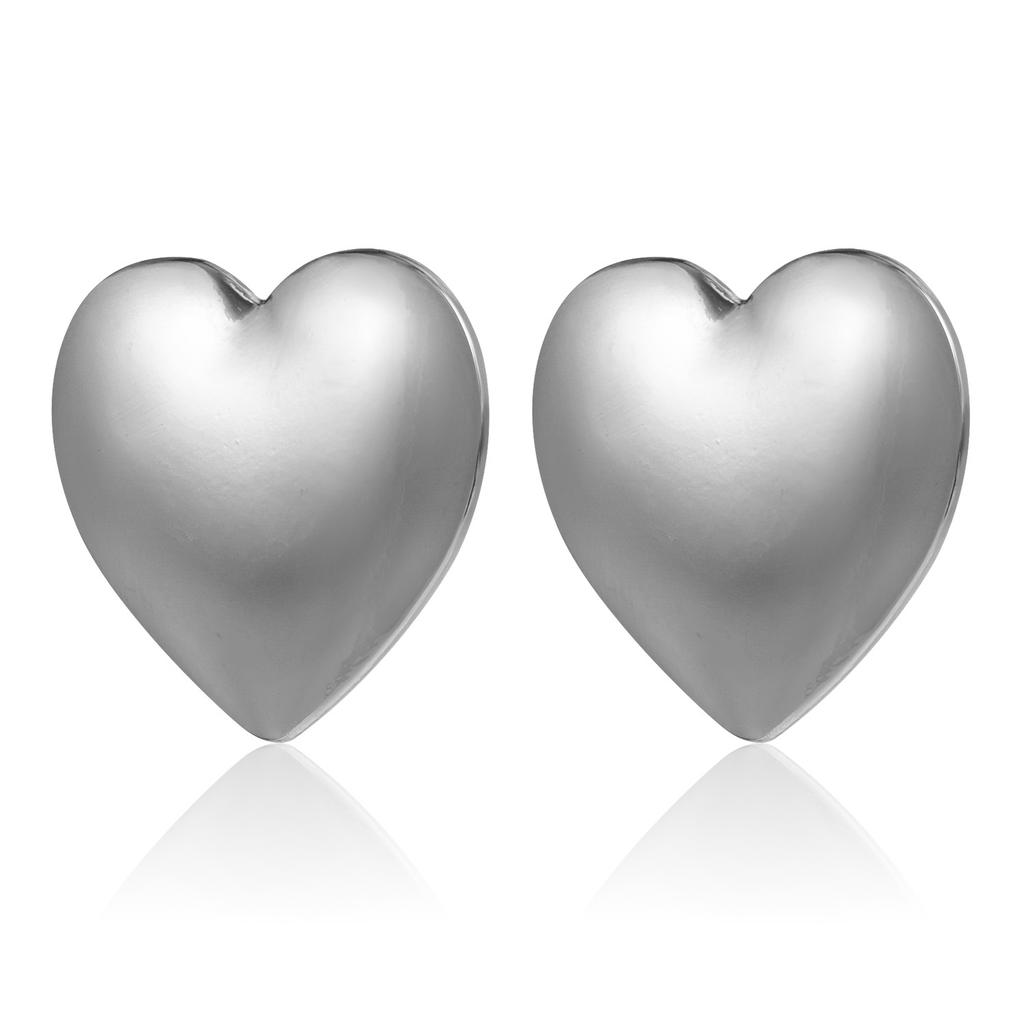 INS love retro design stud earrings exaggerated geometric symmetry heart earrings