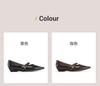 Spring genuine leather women's shoes with pointed toe, low heel, and sloping design, commuting fashion, Mary Jane shoes for women