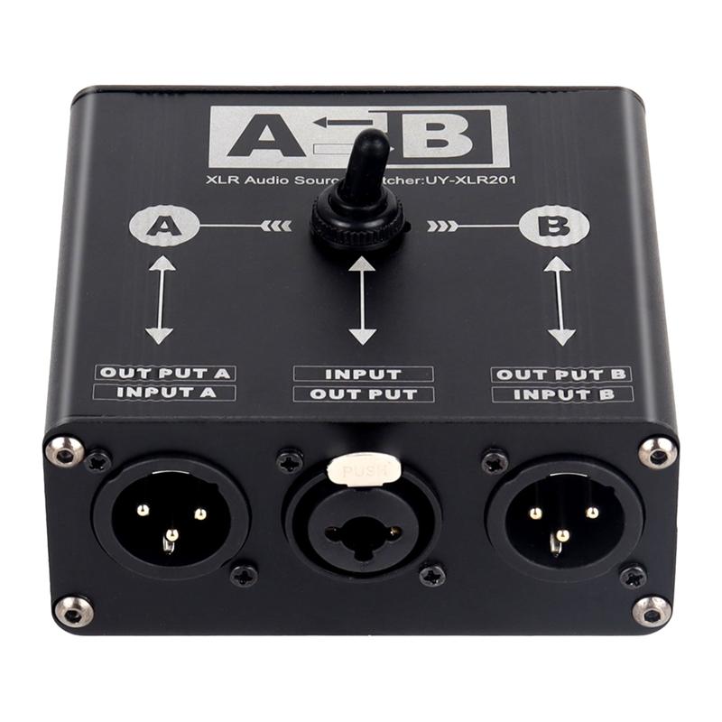 ABUO-1 In 2 Out XLR Audio Switcher XLR Audio Source Switcher For Microphone Sound Card Mixer 2 Male XLR 1 Female 6.5+XLR