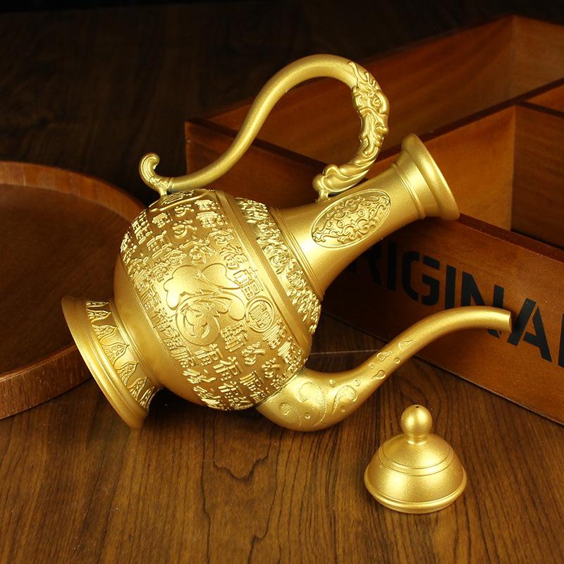 Brass Baifu Wine Jug Home Restaurant Desktop Pure Copper Ornaments Metal Handicrafts