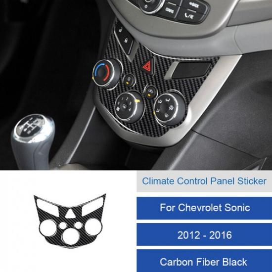 Glossy Carbon Fiber Car Central Climate Control Panel Sticker For Sonic 2012-16