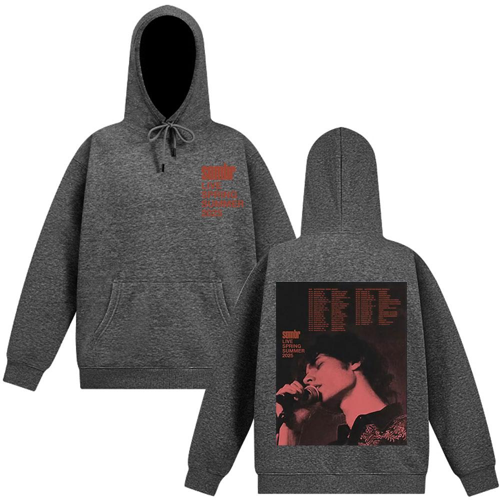 Moletom Sombr Merch LIVE 2025 Tour Masculino Feminino Manga Longa Hip-hop Pulôver Outono Inverno Harajuku Vintage Moletom Presente para Fãs
