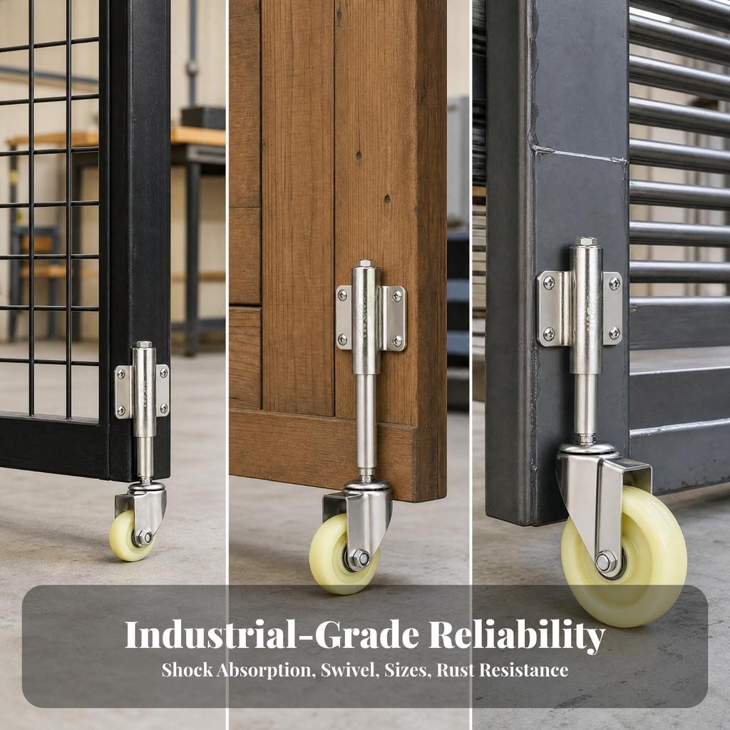 Gate Caster Compact with Mounting Plate Heavy Duty for Gates, Office