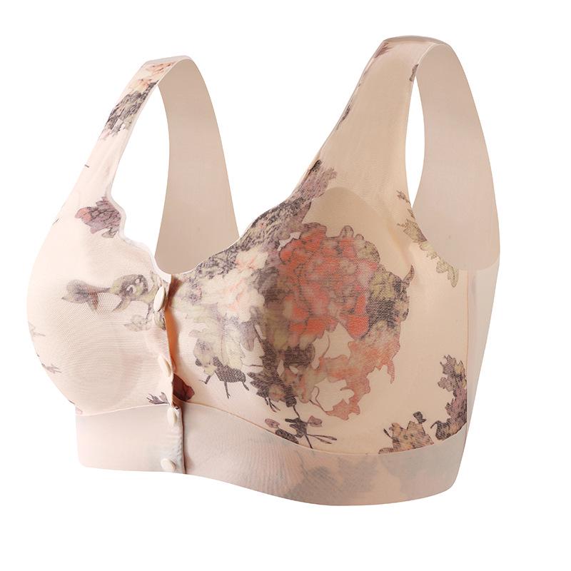 

Бесшовный поддерживающий бюстгальтер из ледяного шелка с застежкой спереди для женщин среднего и пожилого возраста - Предотвращает провисание, обеспечивает собранную посадку, красивый дизайн спины XL [105-120 lbs] бежевый