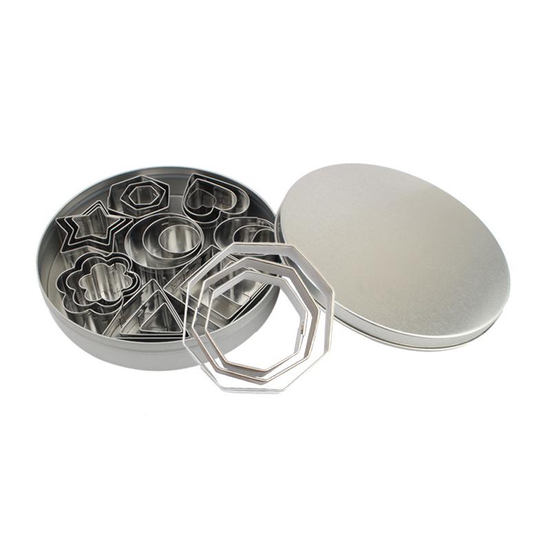 Mini Cookie Cutters Set, Stainless Steel Cake Molds,Children's DIY Biscuit Mold, Pastry,Dough,Pies,Fondant,Clay, 24 Pcs