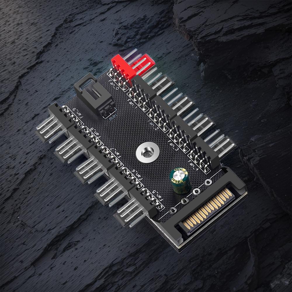 PC Case Motherboard Fan Power Extension Cable 1 To 10 Way Splitter Hub CPU Cooling HUB Cooler Cooling Adapter for PC Computer