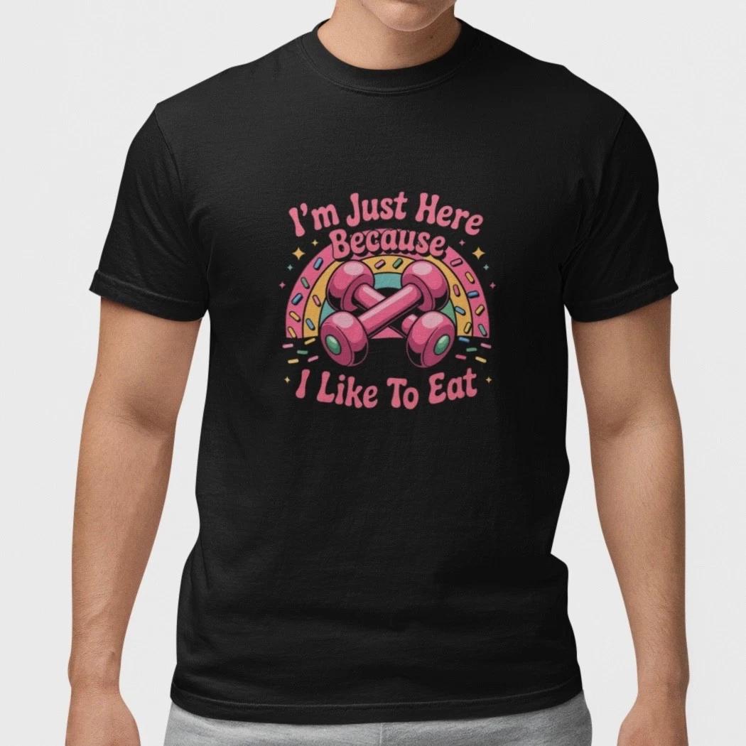 Funny Workout Shirt Gym Lover Tee Foodie Humor I Like To Eat Graphic T-Shirt XXXL