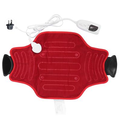 Electric Waist Heating Pad Adjustable Hot Compress Therapy Waist Belt Wrap Wine RedUS Plug 110V