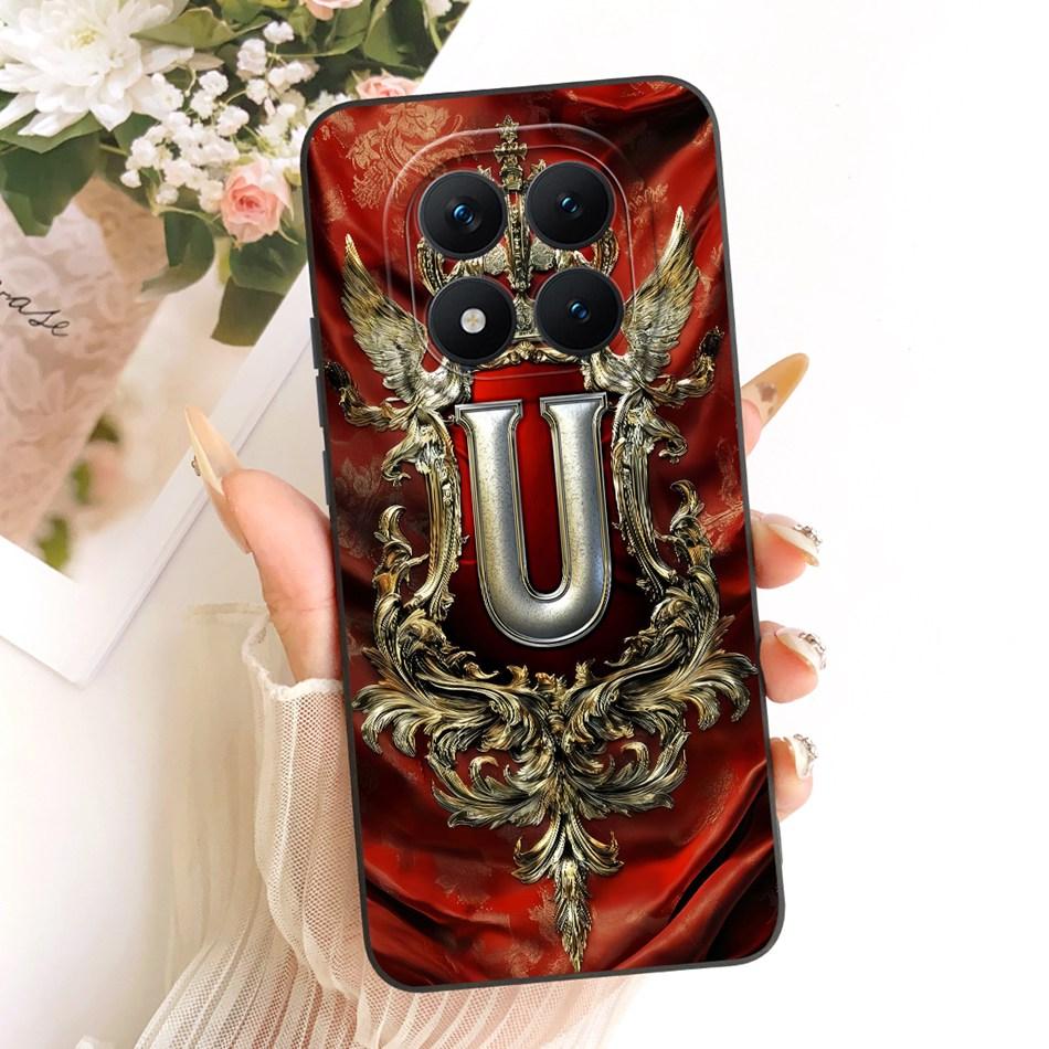 For Xiaomi Redmi Note 15 Pro+ 15Pro 5G Feather Crown Initial Letter Phone Case For Redmi Note 15 Pro Plus 5G Soft Silicone Cases