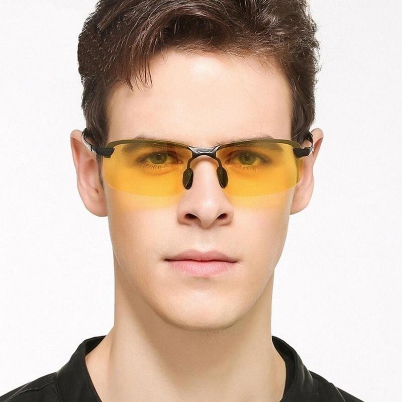 Fashion Yellow Night Vision Driving Glasses UV400 Metal Frame Sunglasses for Men Women Driver Sun Glasses