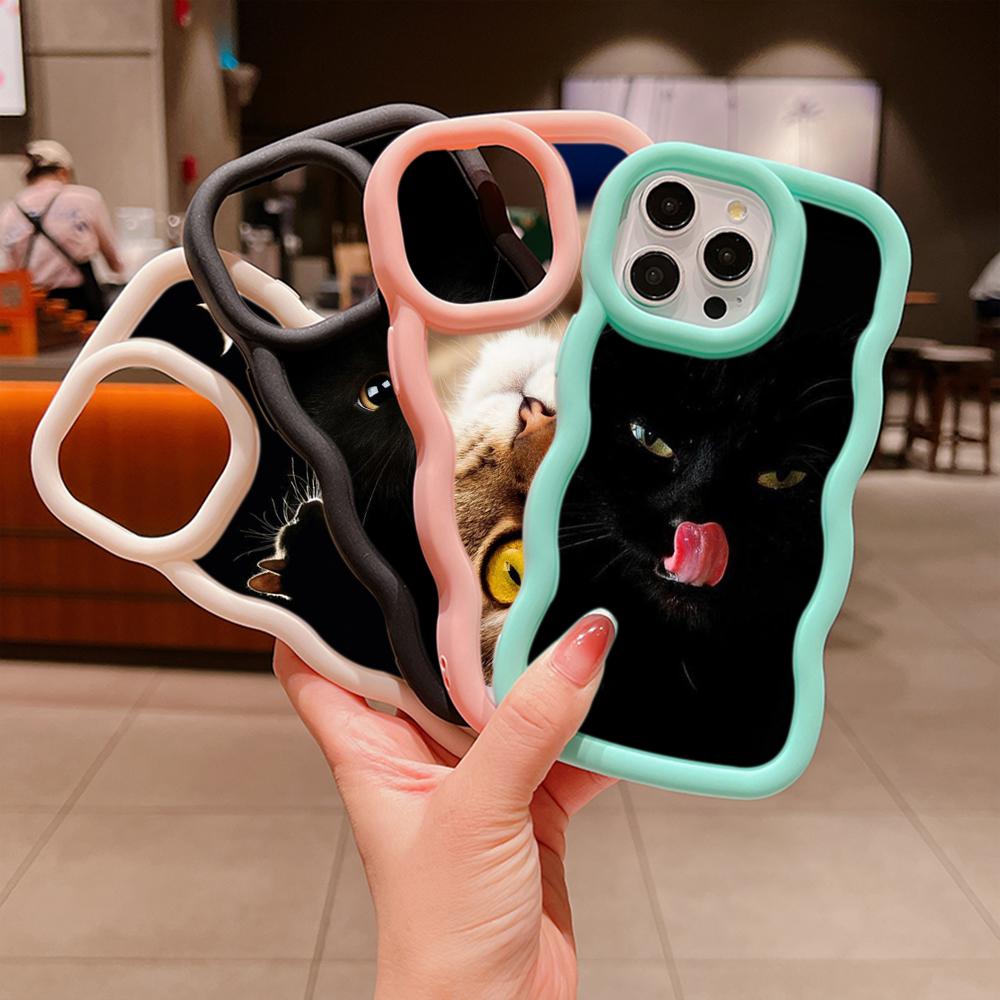 

LZ10 Мягкие чехлы для телефонов с языком тела кота для Samsung S23 S24 Ultra A54 A14 A12 A13 A25 iPhone 15 14 Pro Max 13 11 XR Защитная задняя крышка