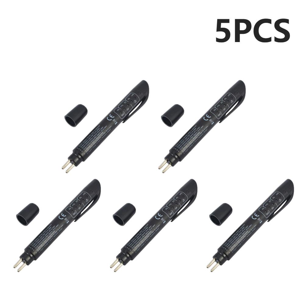 Brake Fluid Liquid Tester Pen Battery Operated Auto Brake Diagnostic Testing Tool Portable with 5 LED Indicators Car Accessories