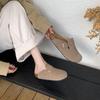 Platform Leather Shoes Women'S Shoes Spring And Summer Outer Wear Bag Head Half Slippers Boken Shoes
