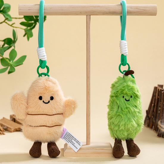 Süßer Obst-Gemüse-Schlüsselanhänger mit tragbarer Aufhängeschnalle Plüsch-Rucksack-Anhänger Hautfreundliches Quetschspielzeug Stressabbau Fidget Geschenk für Kinder Erwachsene