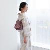 Kimono Yukata Heiko Obi 2 Piece Set Beige Leaf Basho Classic Pattern Mode Retro Yukata [Kyoto Yuzen] (Beige)