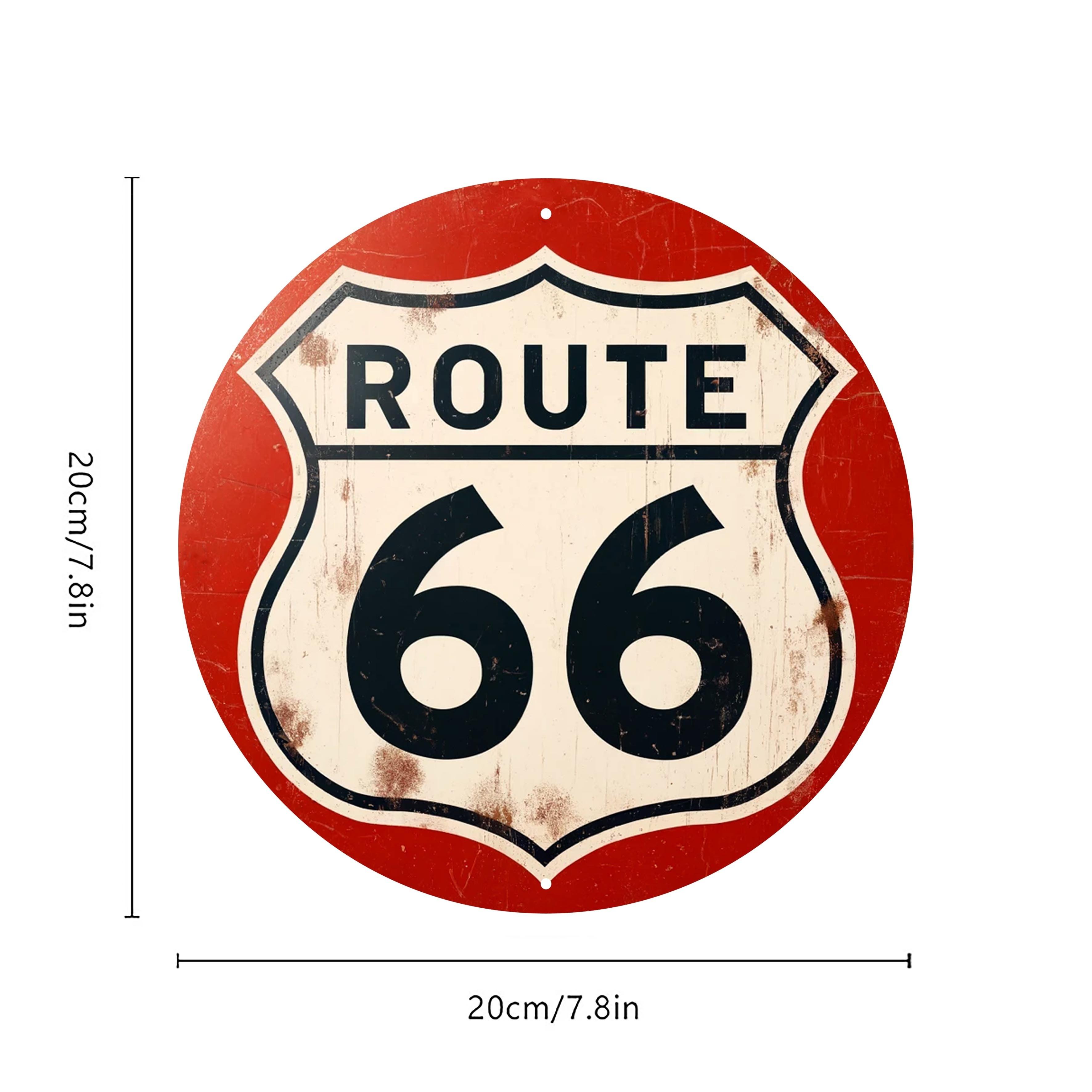 

Vintage Route Round Aluminum Sign Plaque xcm For Farm Home Wall Decor 20x30cm（7.8x11.8inch）