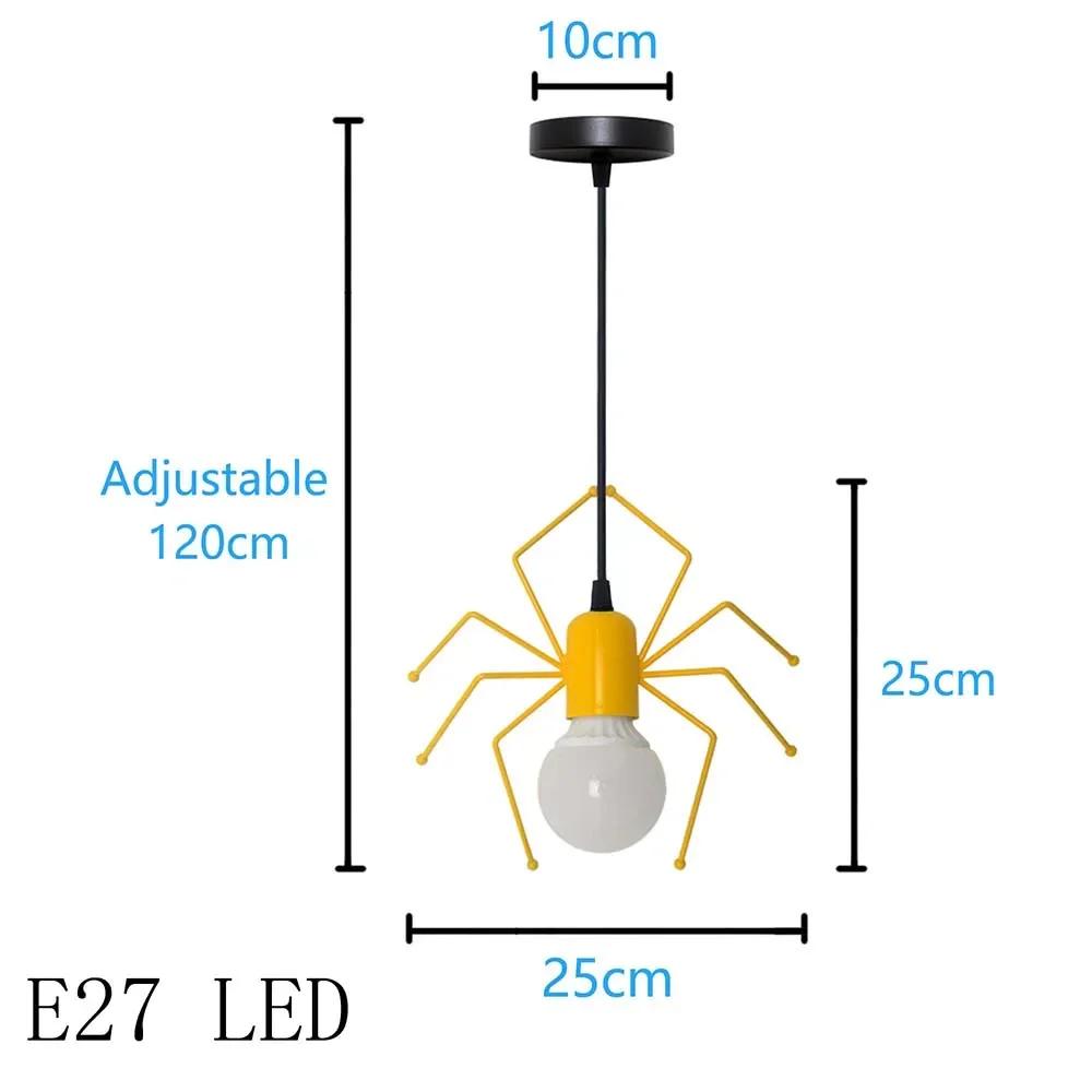 

Pendant Light Nordic Little Man Spider Hanging Lamp Iron Swing Lamps Retro Loft Lighting LED Fixture for Kids Room Coffee Bar Without Bulbs
