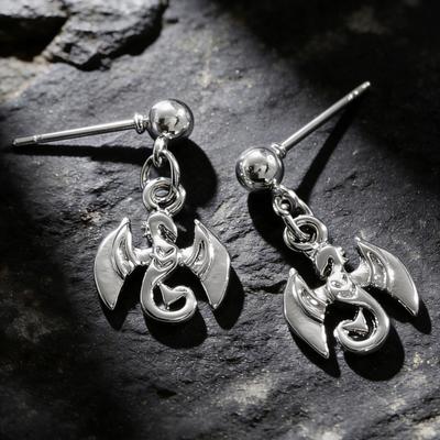 1 Pair Stud Earrings Mini Flying Dragon Design Hypoallergenic Polished Glossy Texture Drop Earrings Parties Accessories