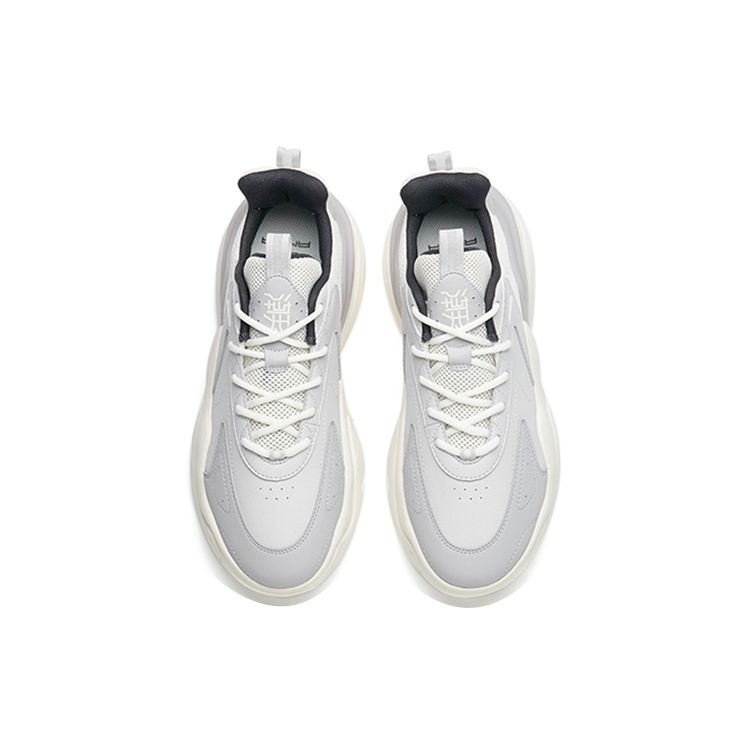 Anta Tide Worship 3.0 Leather Comfortable Low-Top Sports Casual Shoes Men Sneakers Gray White 112238840-7