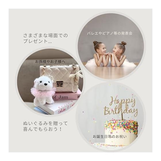 HAYAOKIYASAN Ballet Piano Puppy Plush Keychain - Cute Sakura Gift for Girls, Elementary & Middle School Students