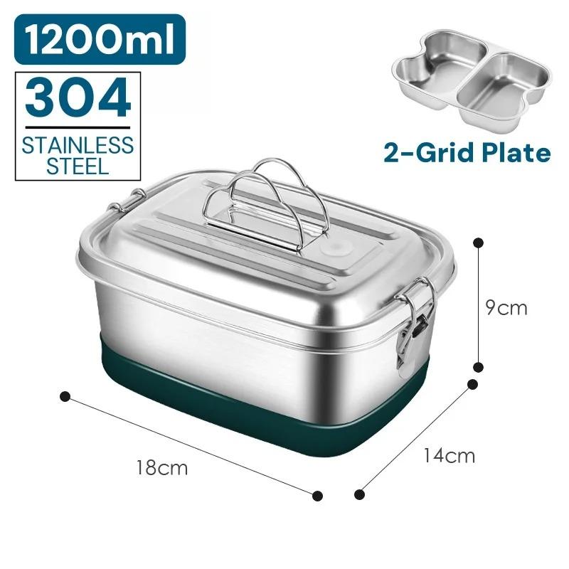 304 Edelstahl Bento Lunchbox - BPA-frei Spülmaschinenfest Lebensmittelaufbewahrungsbehälter für Camping & Büro