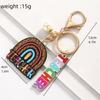 Wooden Material Teacher's Day Keychain Rainbow Colorful English Letter Charm Wooden Keychain Text Keychain Bag Charms