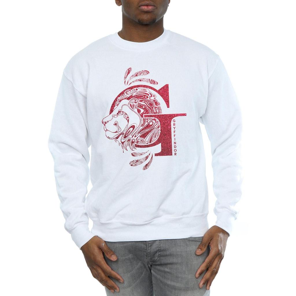 Harry Potter Mens Gryffindor Glitter Sweatshirt