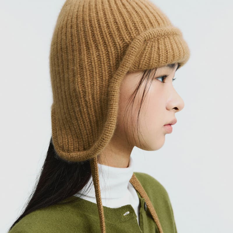 LE CASHMERE Cashmere Earflap (Camel) D7RAW25004CMX
