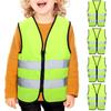 Unittype 4 Pieces Kids Safety Reflective Vest High Visibility Neon Vest Construction Traffic Vest for Cycling Running Skiing