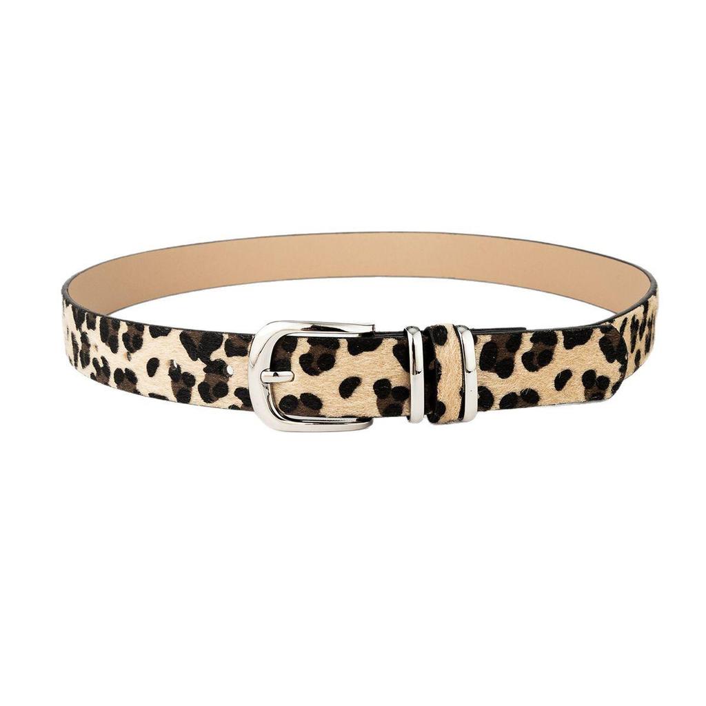 Women's Leopard & Snake Print Double Ring Buckle Belt - Versatile European & American Style