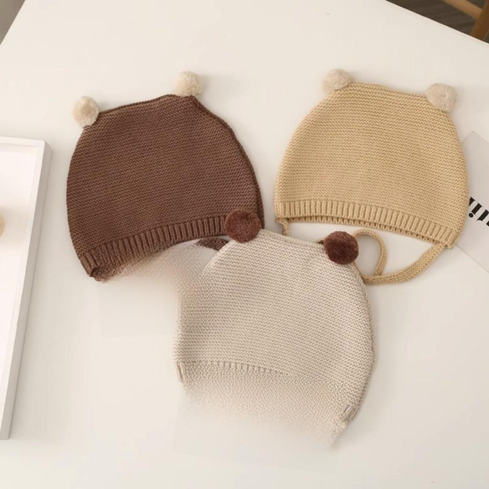 Soft Material Knitted Hat Pom-pom Design Knit Cap Stylish Baby Hat  For Boys