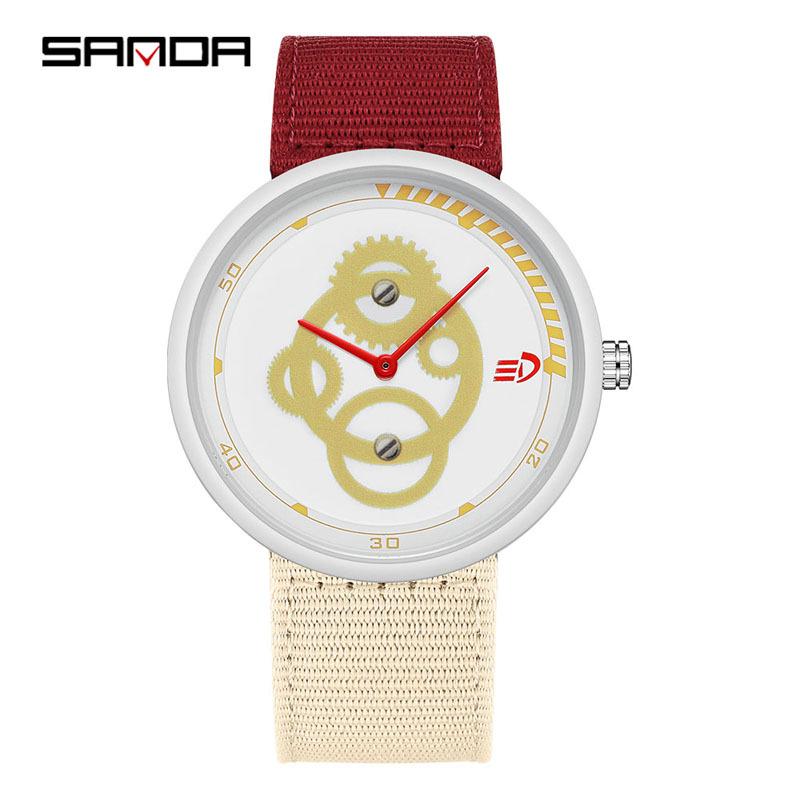 SANDA Waterproof Quartz Wristwatch - Simple, Lightweight, Versatile, Korean-Style for Students, Men, Women, and Children.