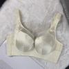 New Satin Underwear Women's Big Breasts Show Small Thin Cup BC Cup Soft Steel Ring Support Gathering Upper Support Bra Cover Women's Autumn and Winter