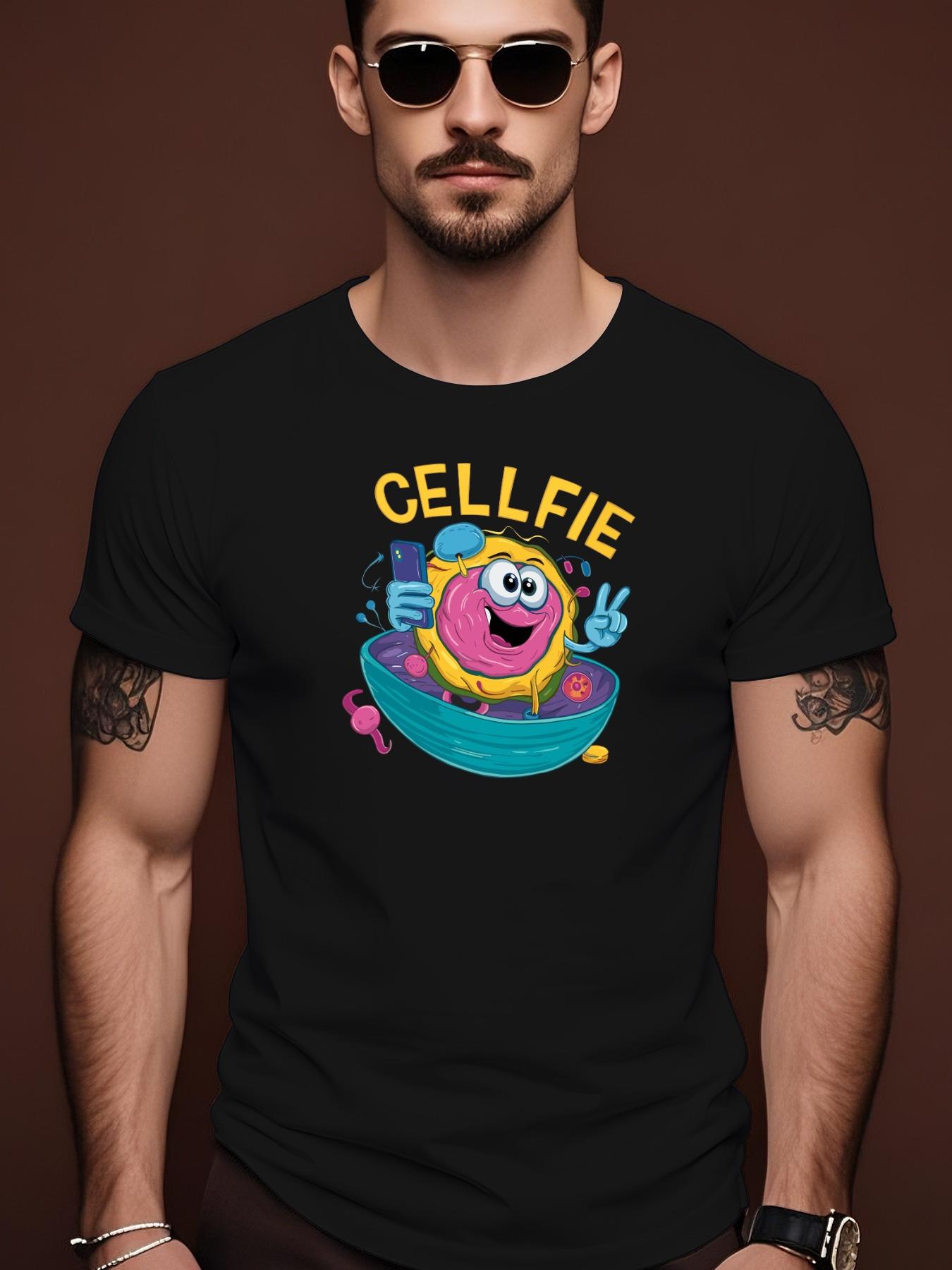 Cellfie Graphic Cotton Tshirt - Casual Crew Neck XXL